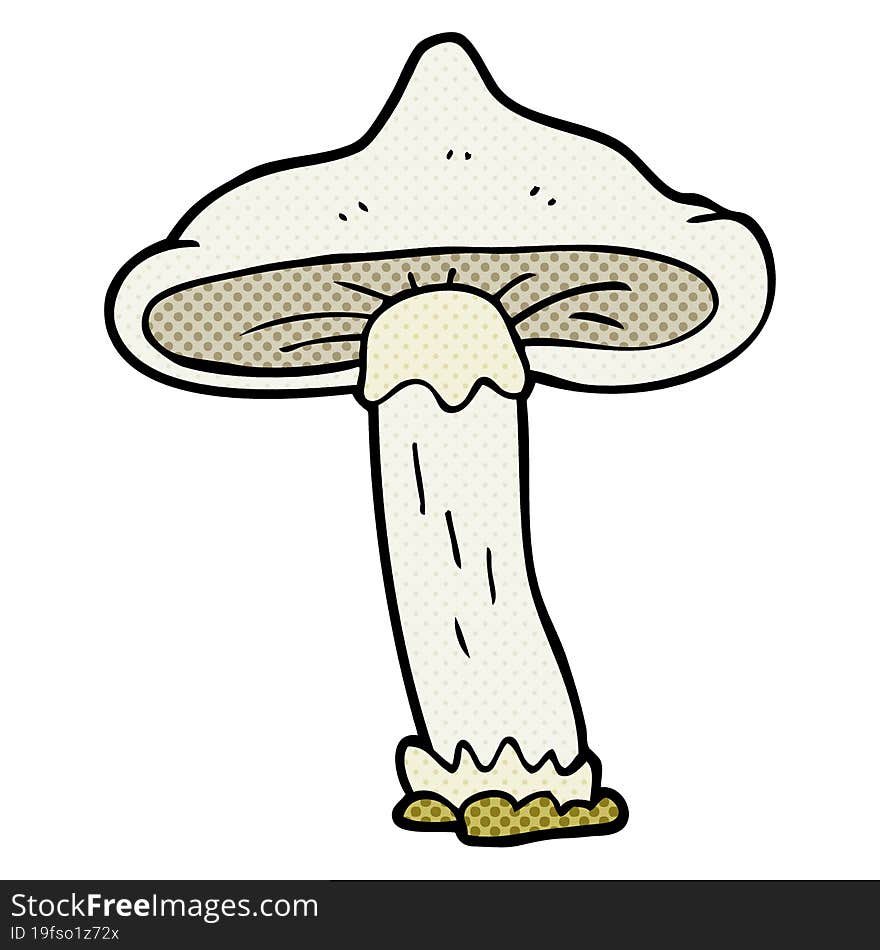 freehand drawn cartoon mushroom