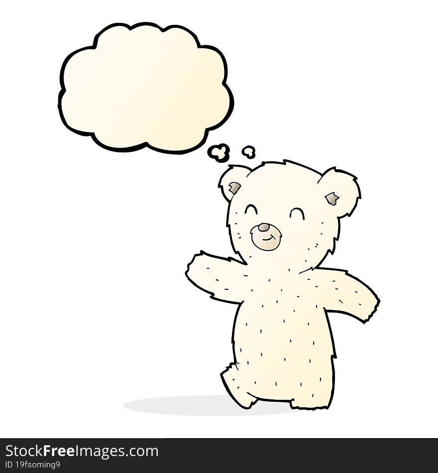 cute cartoon polar bear with thought bubble