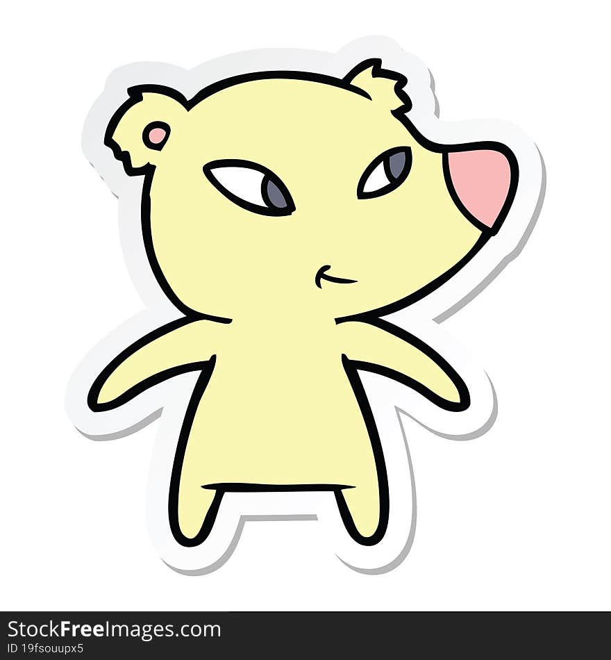 Sticker Of A Cute Cartoon Bear