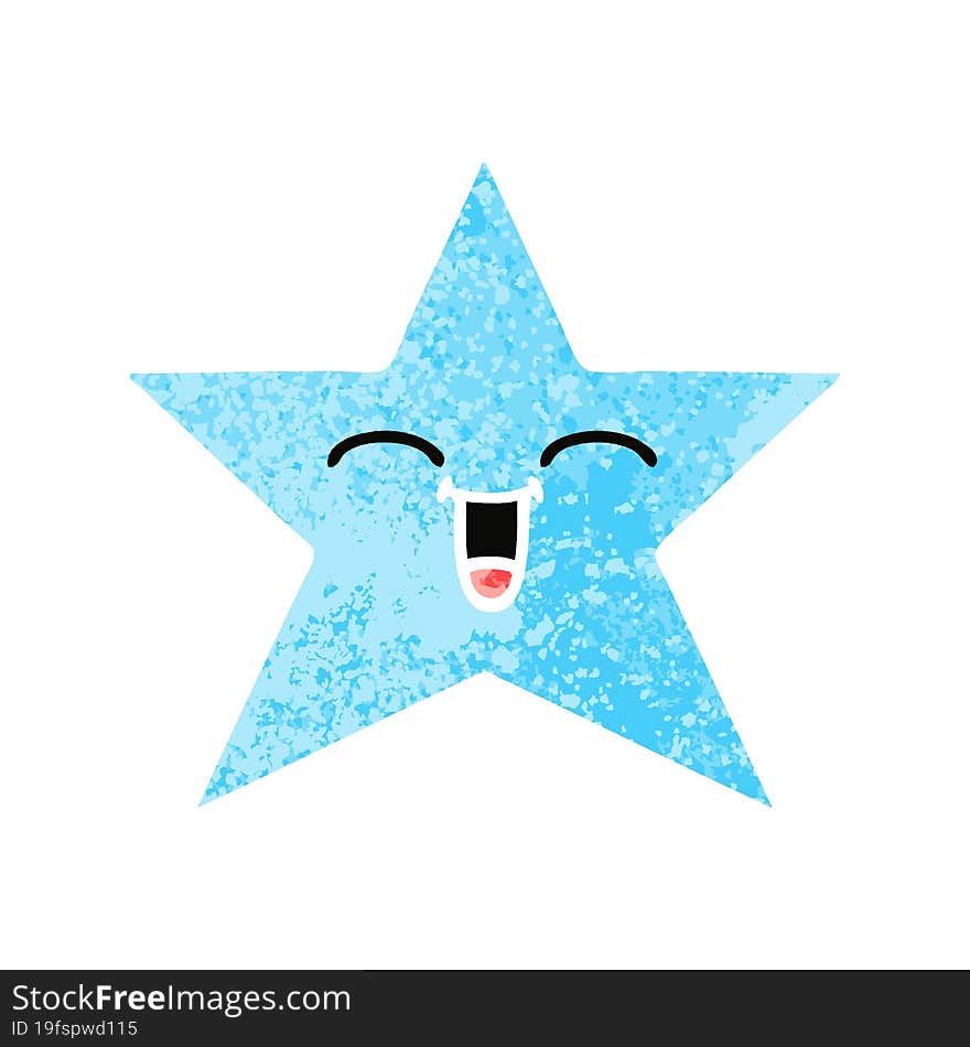 retro illustration style cartoon of a star fish