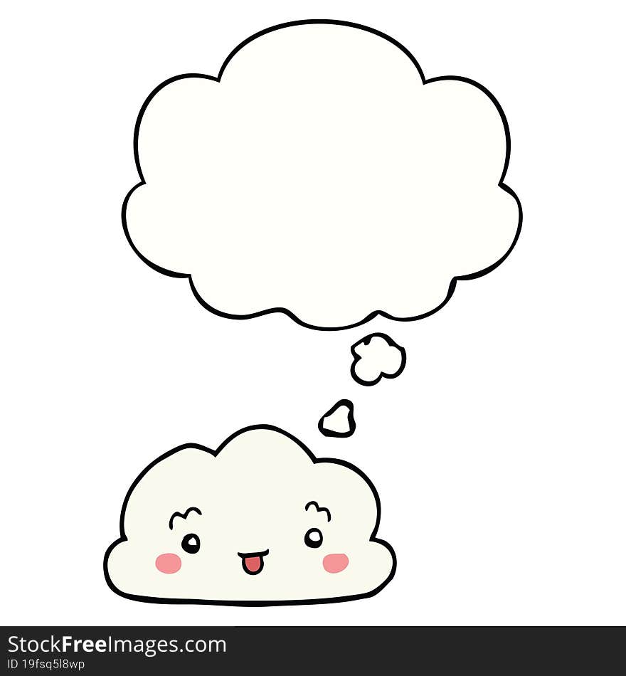 cartoon cloud and thought bubble