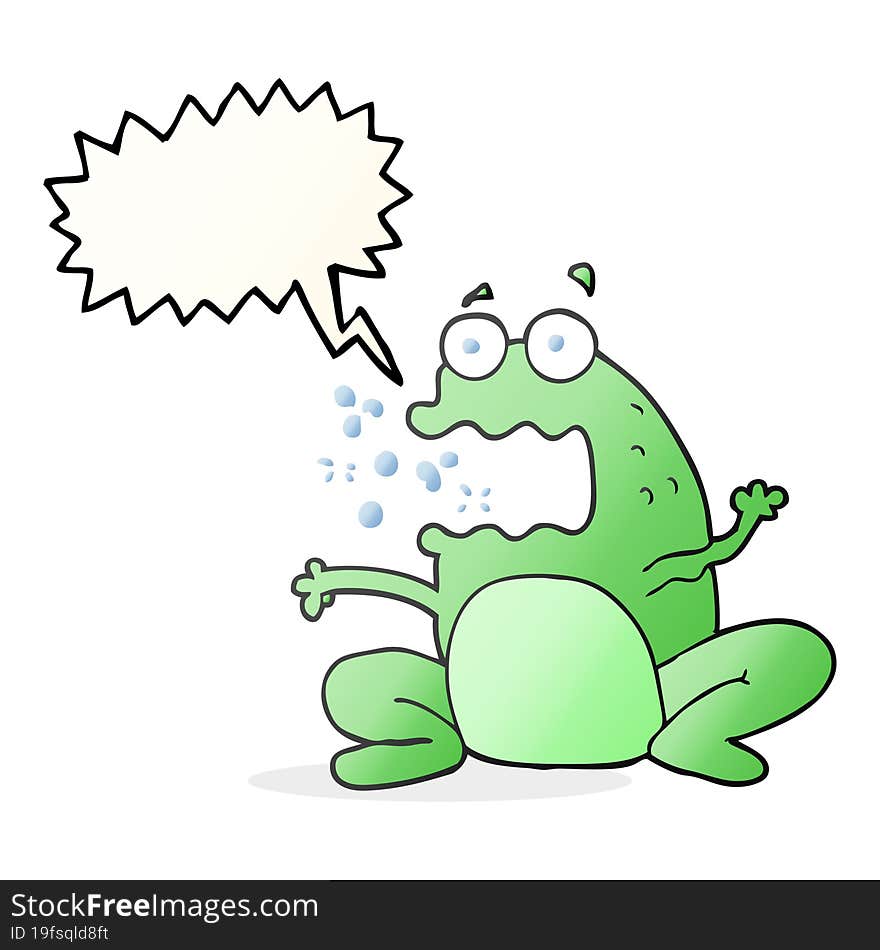 speech bubble cartoon burping frog