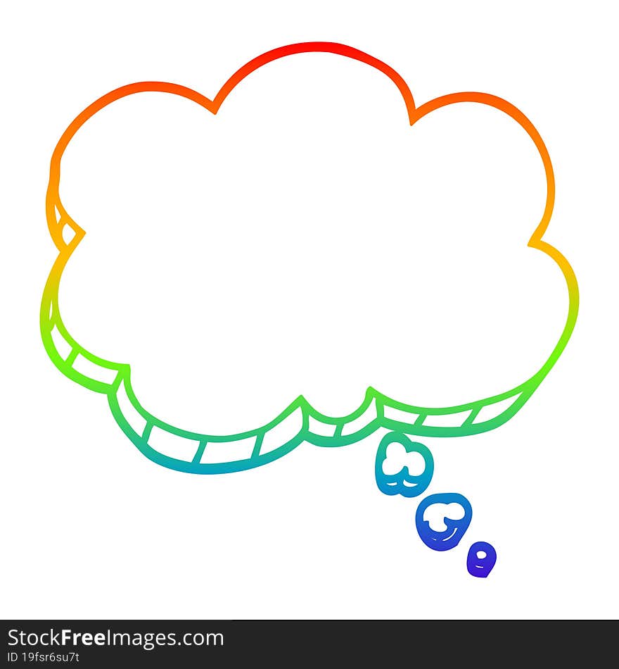 rainbow gradient line drawing cartoon expression bubble