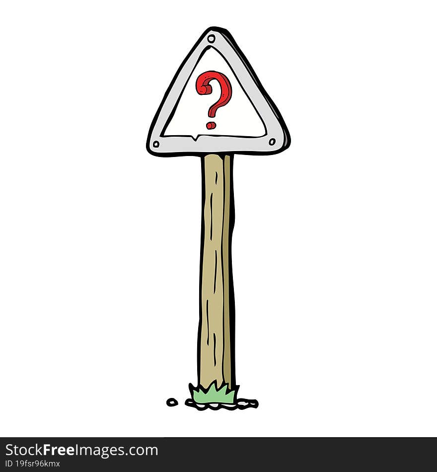 cartoon question mark sign