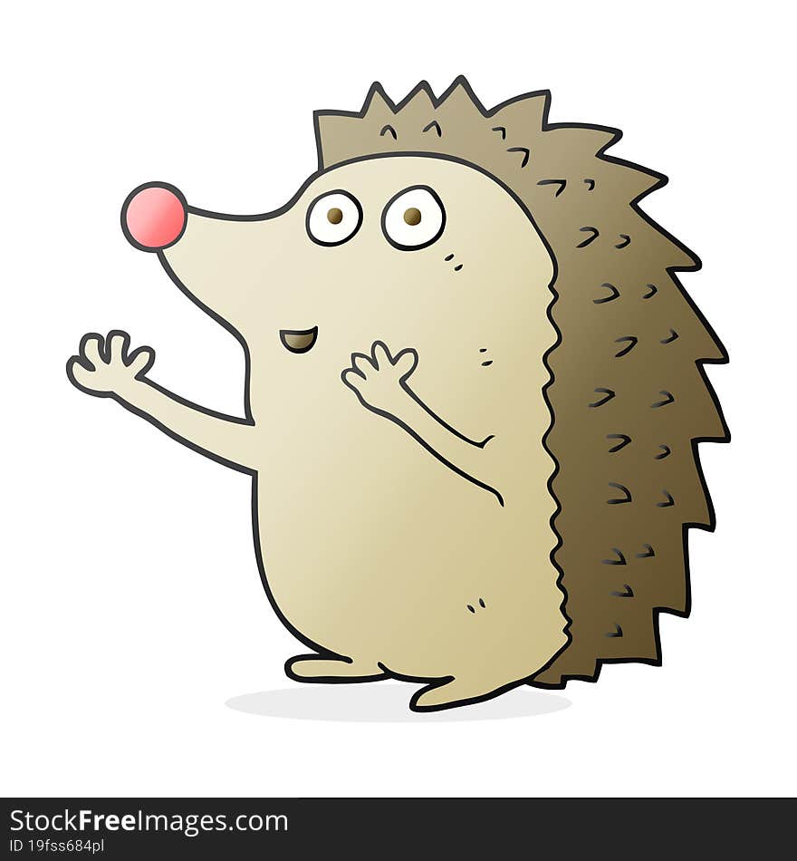 freehand drawn cartoon cute hedgehog