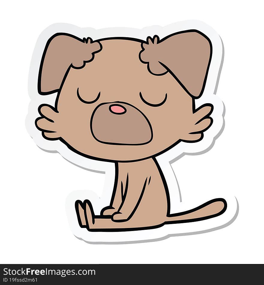 sticker of a cartoon dog