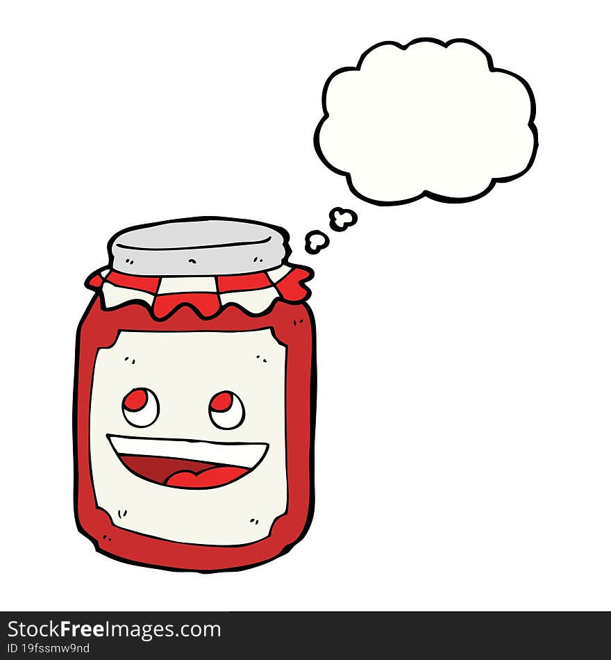 Cartoon Jar Of Preserve With Thought Bubble