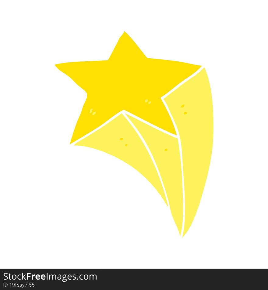 flat color style cartoon shooting star