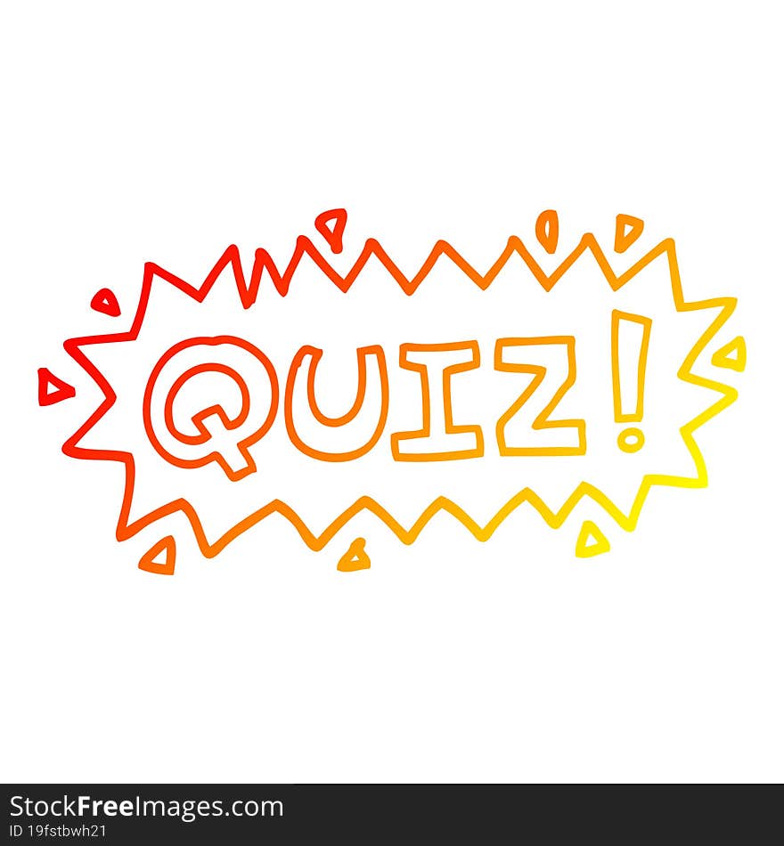 warm gradient line drawing cartoon quiz symbol