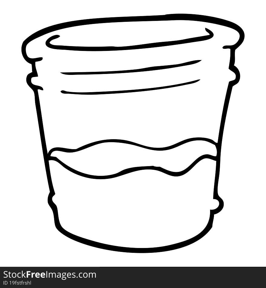 line drawing cartoon glass of drink