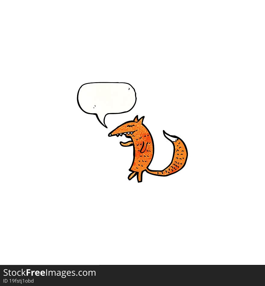 cartoon fox with speech bubble