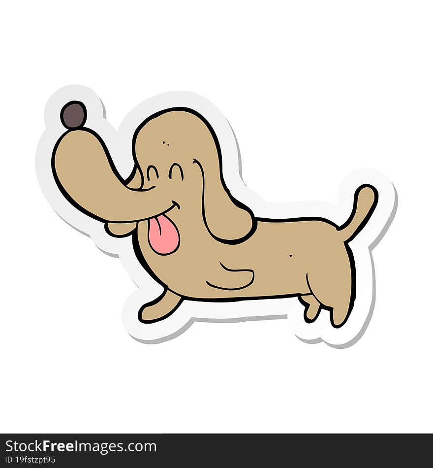 sticker of a cartoon happy dog