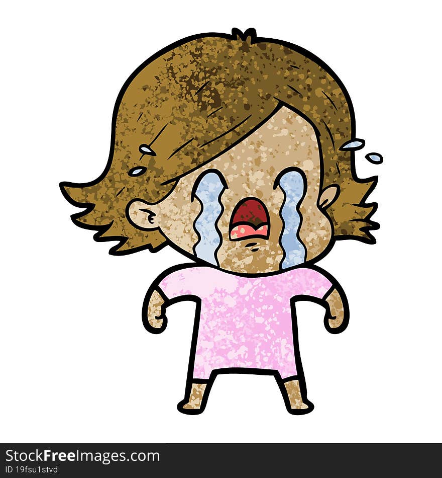 cartoon woman crying. cartoon woman crying