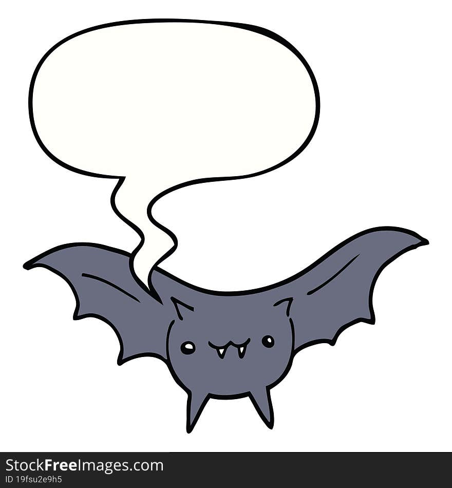 cartoon bat and speech bubble