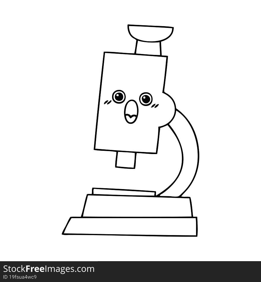 line drawing cartoon microscope