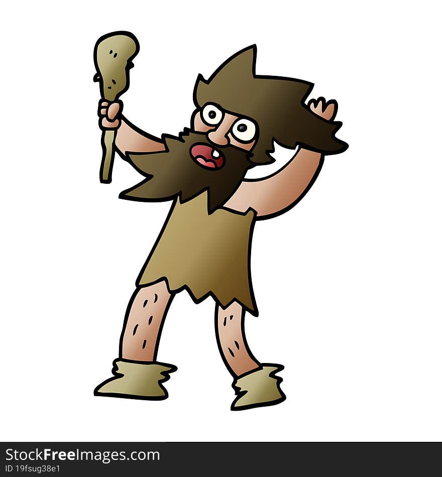 cartoon doodle cave man