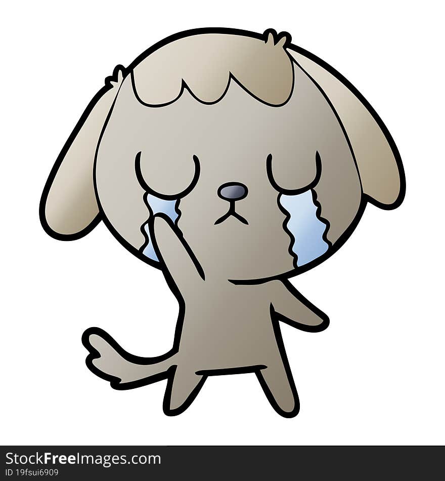 cute cartoon dog crying. cute cartoon dog crying