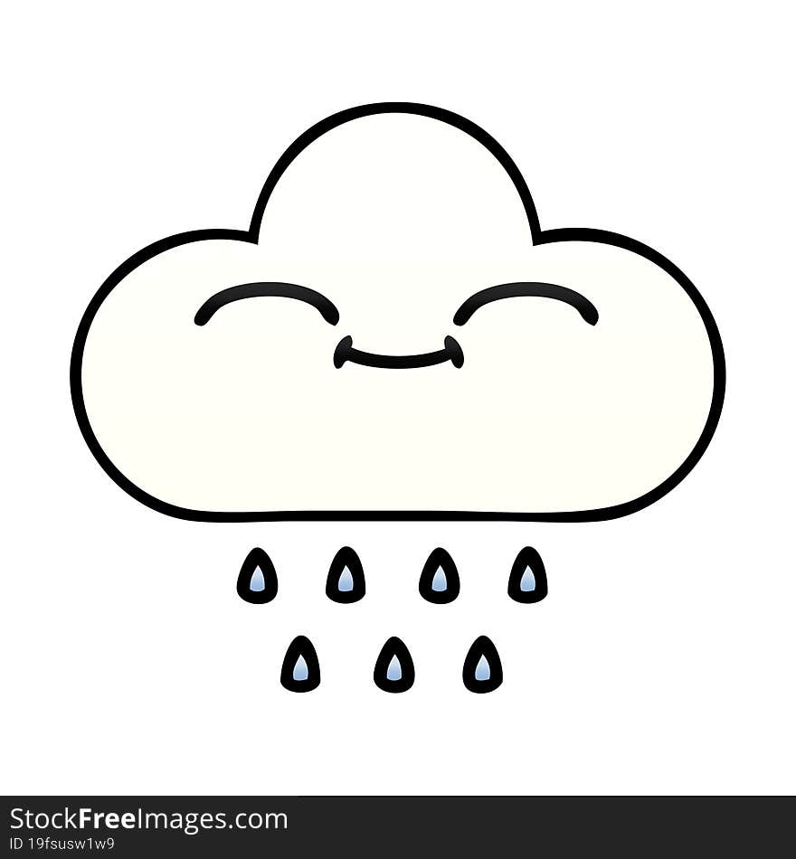 gradient shaded cartoon of a rain cloud