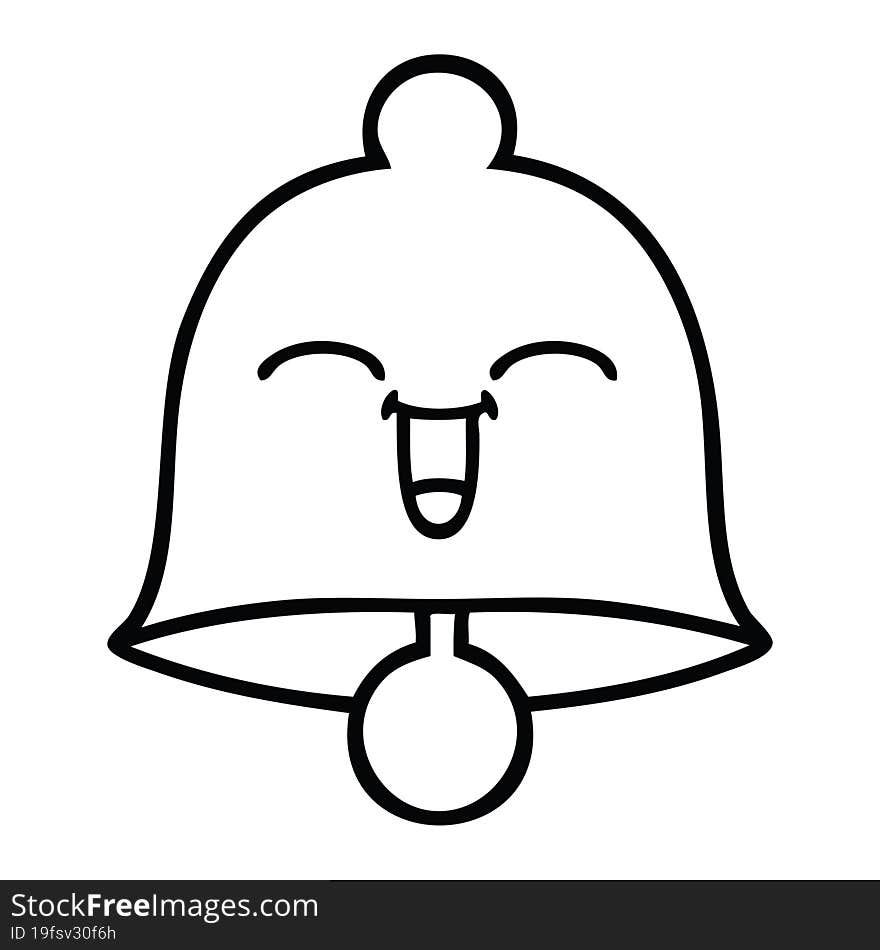 line drawing cartoon bell