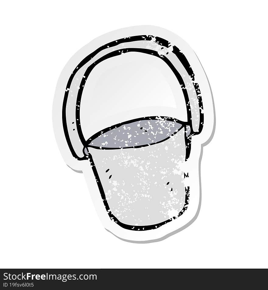 retro distressed sticker of a cartoon bucket