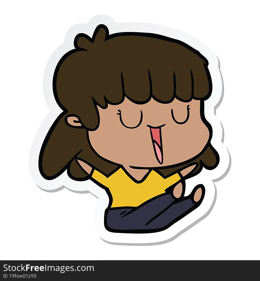 sticker of a cartoon woman