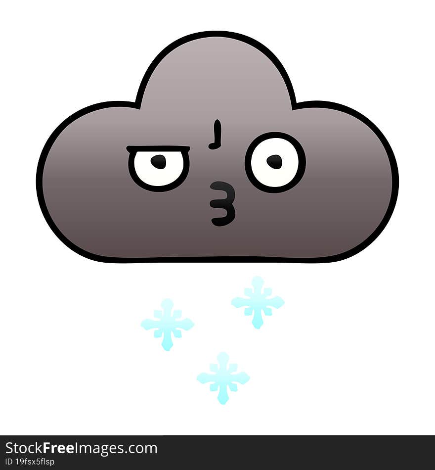 gradient shaded cartoon storm snow cloud