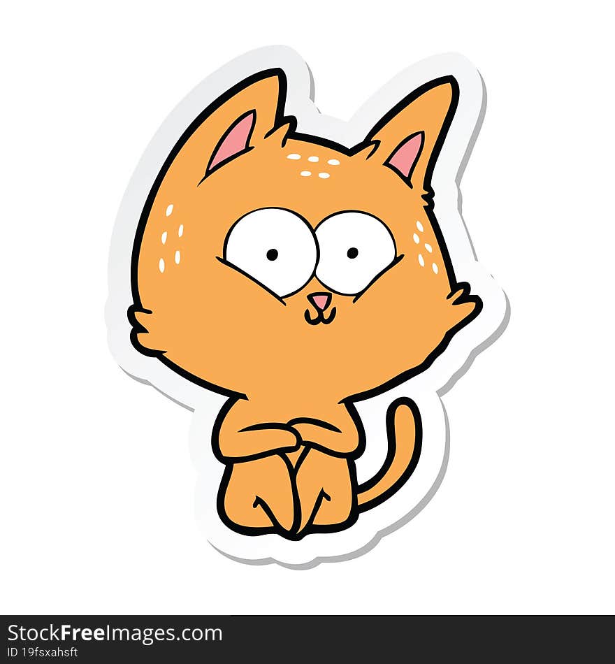 Sticker Of A Cartoon Cat