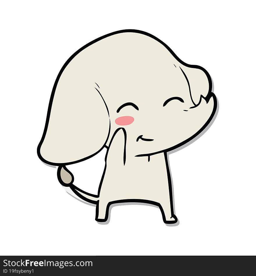 sticker of a cute cartoon elephant