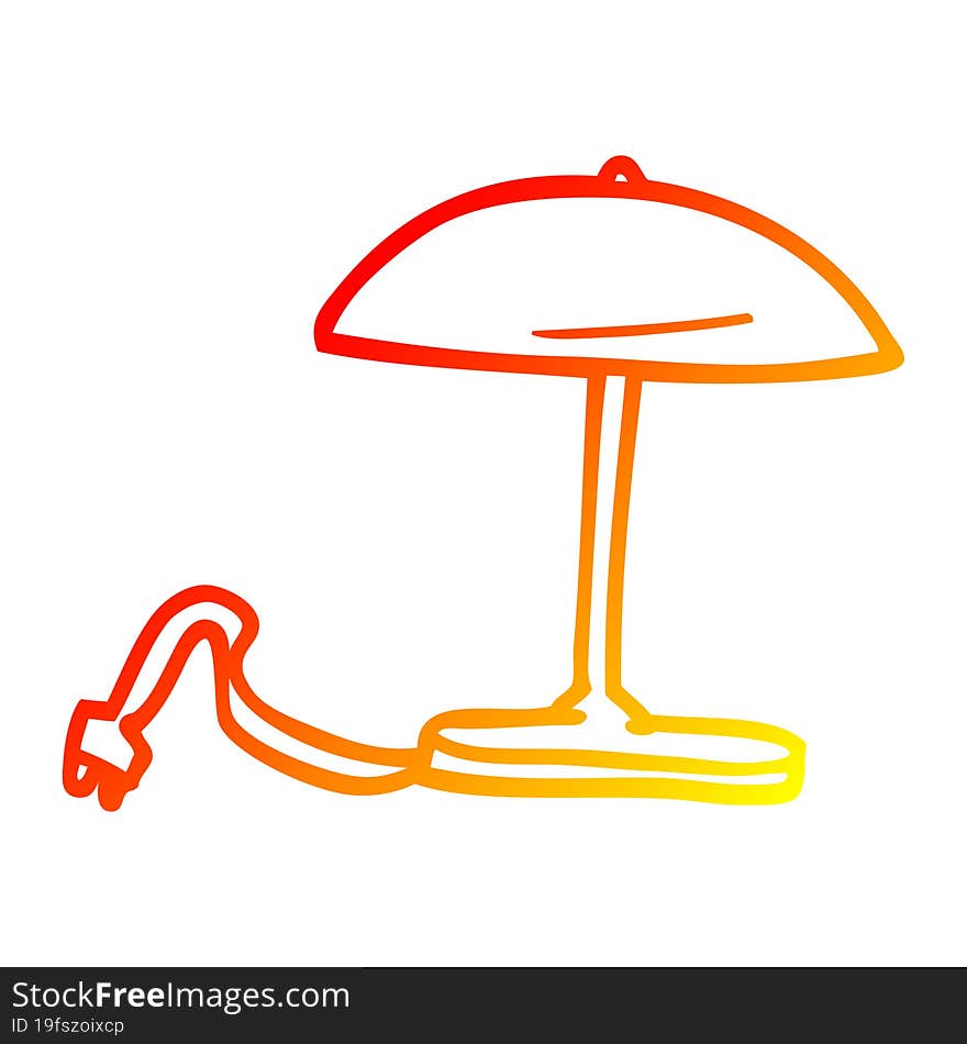 Warm Gradient Line Drawing Cartoon Lamp