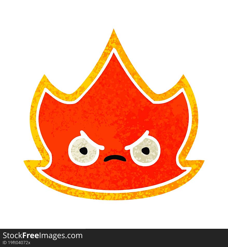 retro illustration style cartoon fire