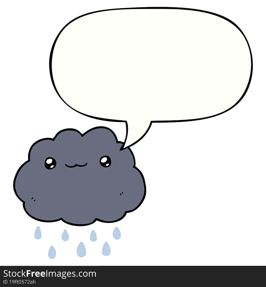 Cartoon Cloud And Speech Bubble