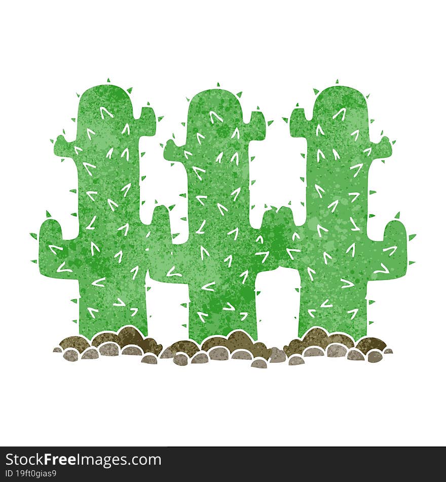 retro cartoon cactus