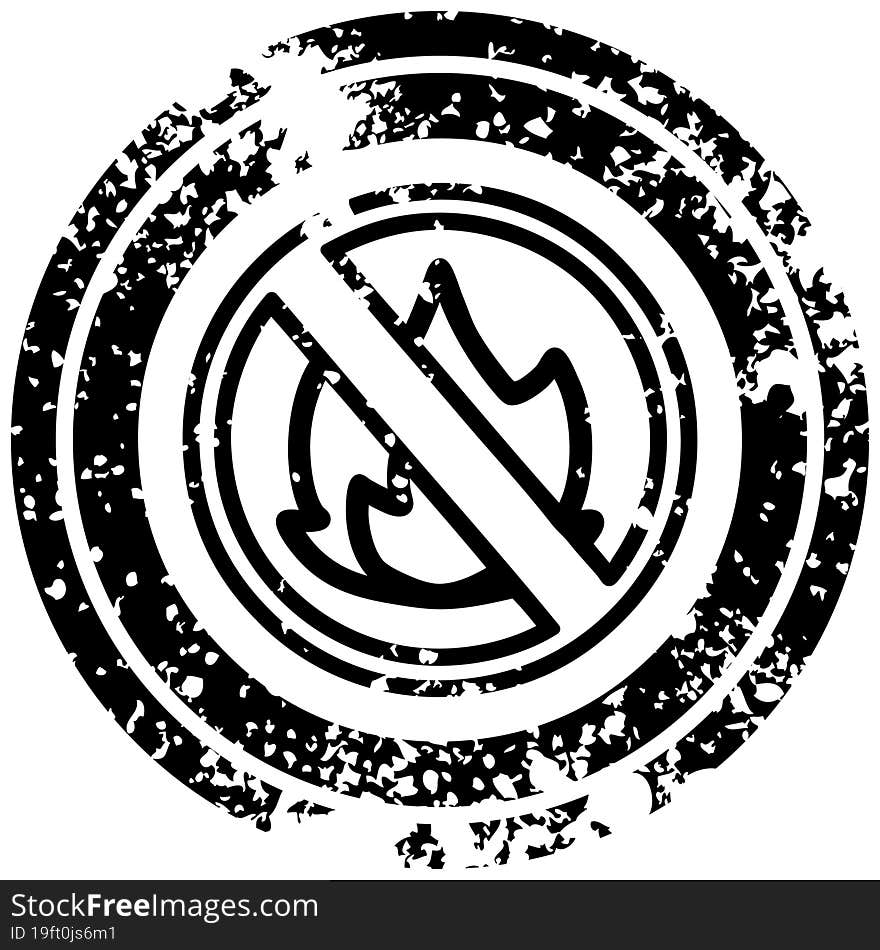 No Flames Distressed Icon