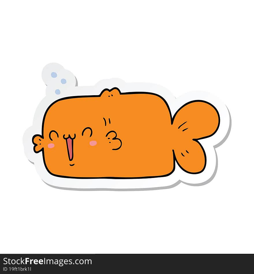 sticker of a cartoon fish