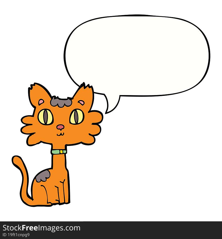 cartoon cat with speech bubble. cartoon cat with speech bubble