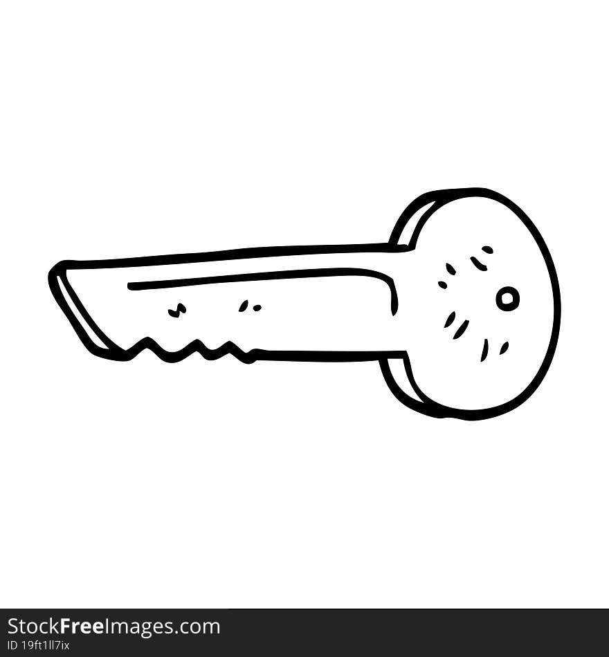 Line Drawing Cartoon Gold Key