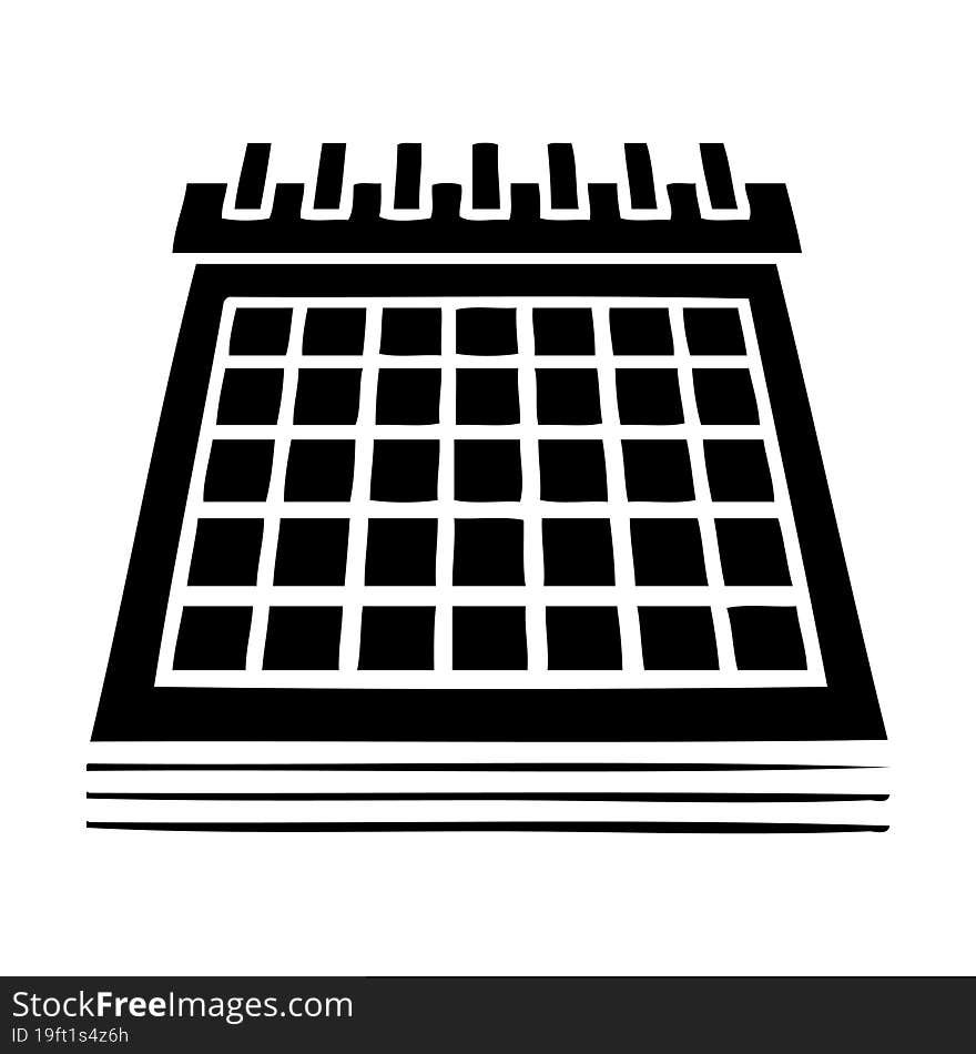 flat symbol work calendar