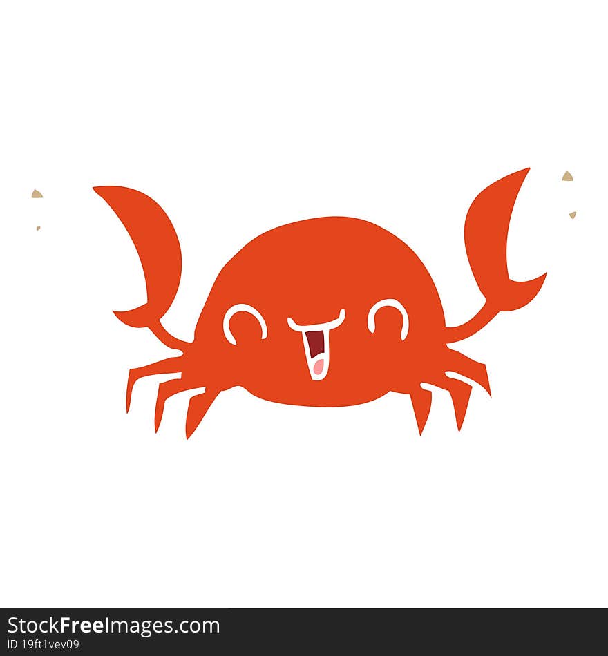 Flat Color Style Cartoon Crab