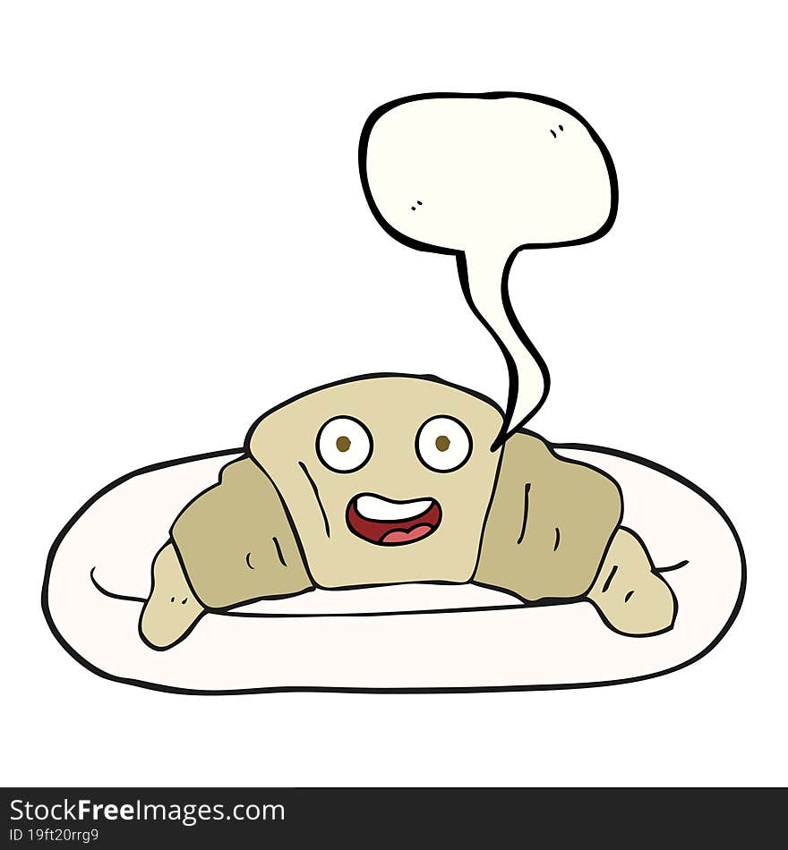 speech bubble cartoon croissant