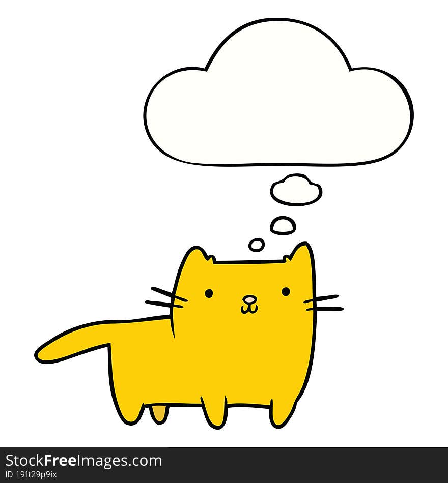 cartoon cat with thought bubble. cartoon cat with thought bubble