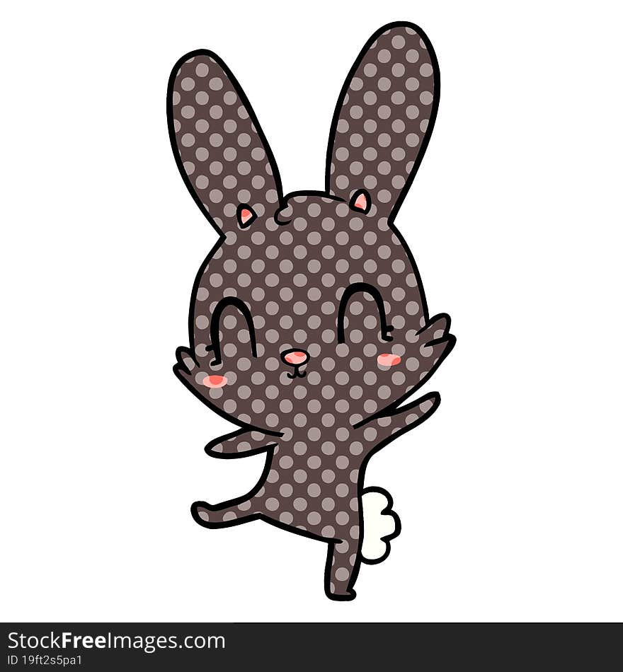 cute cartoon rabbit dancing. cute cartoon rabbit dancing