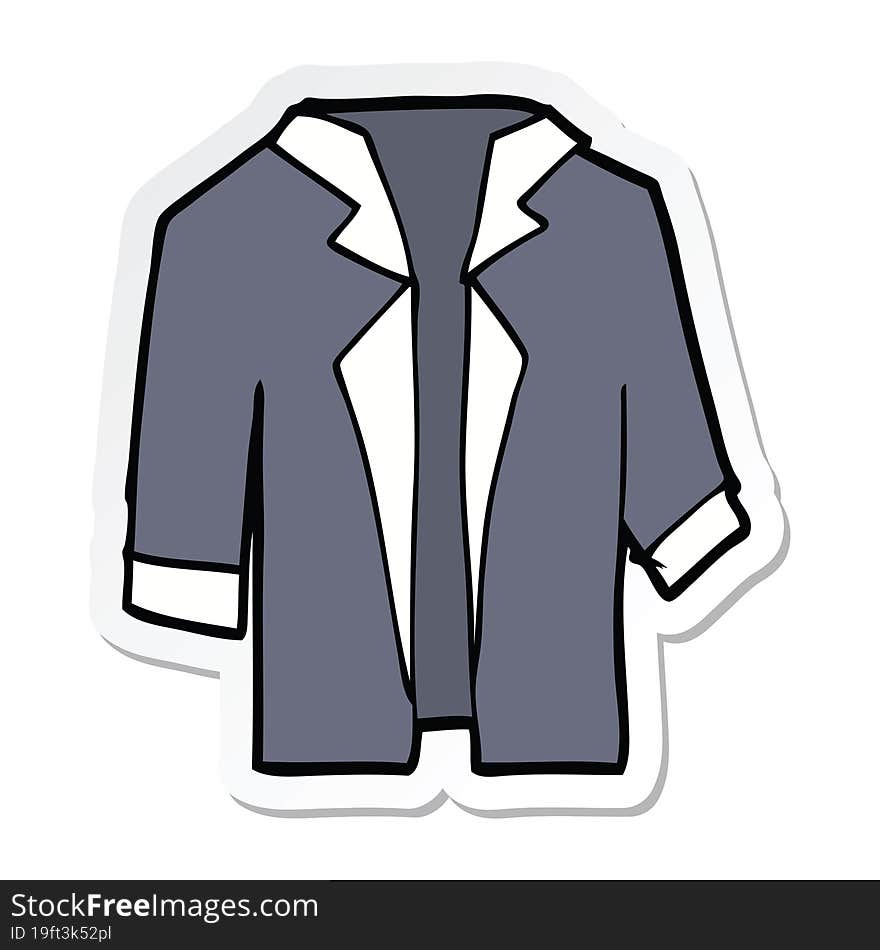 Sticker Of A Cartoon Suit Shirt