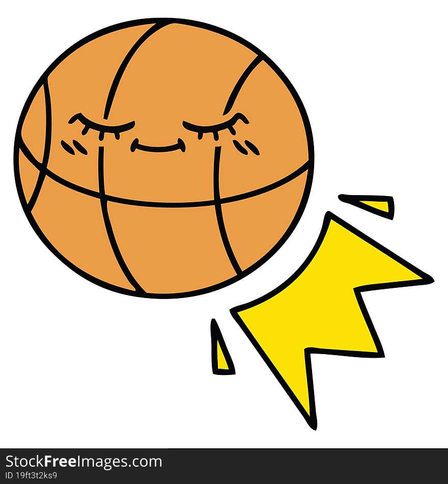 cute cartoon of a basketball. cute cartoon of a basketball