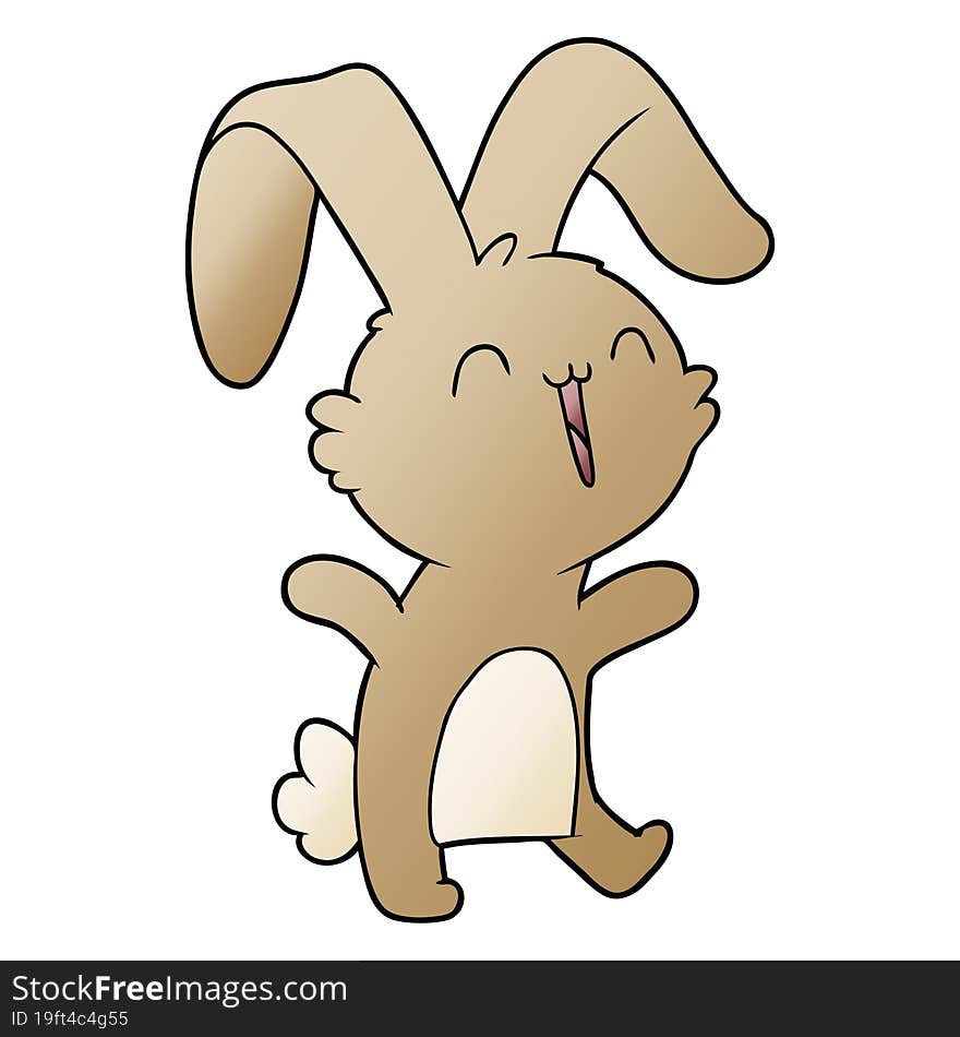 happy cartoon rabbit. happy cartoon rabbit