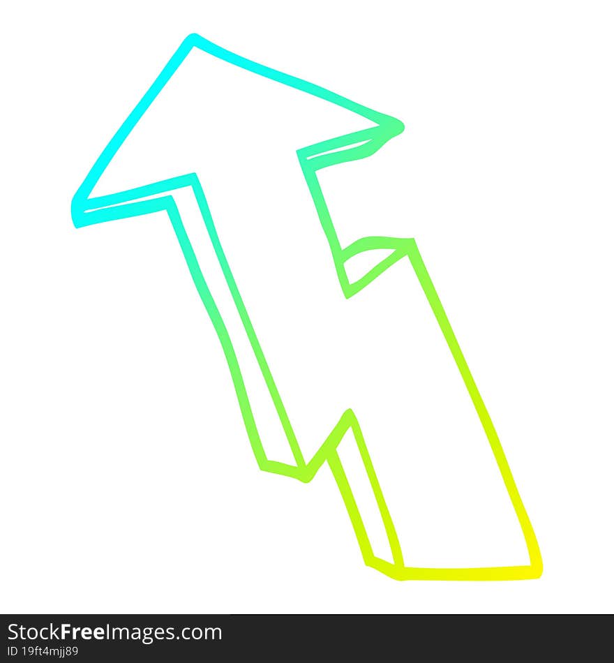 cold gradient line drawing cartoon growth arrow