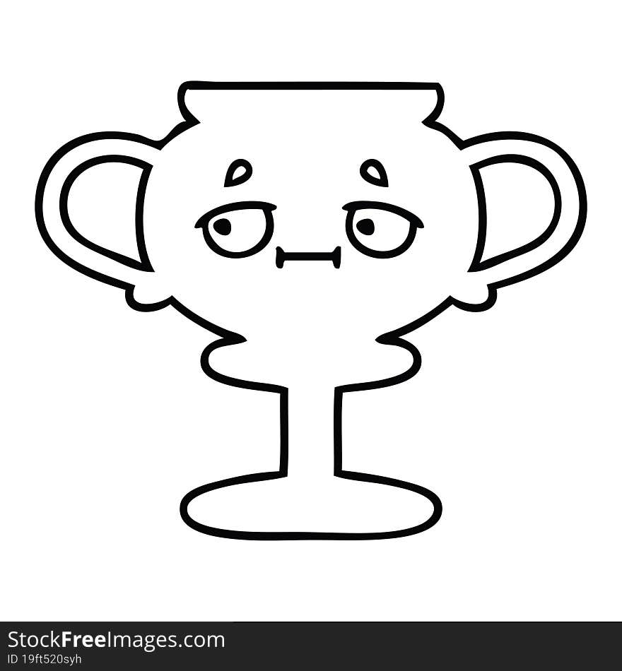 line drawing cartoon trophy