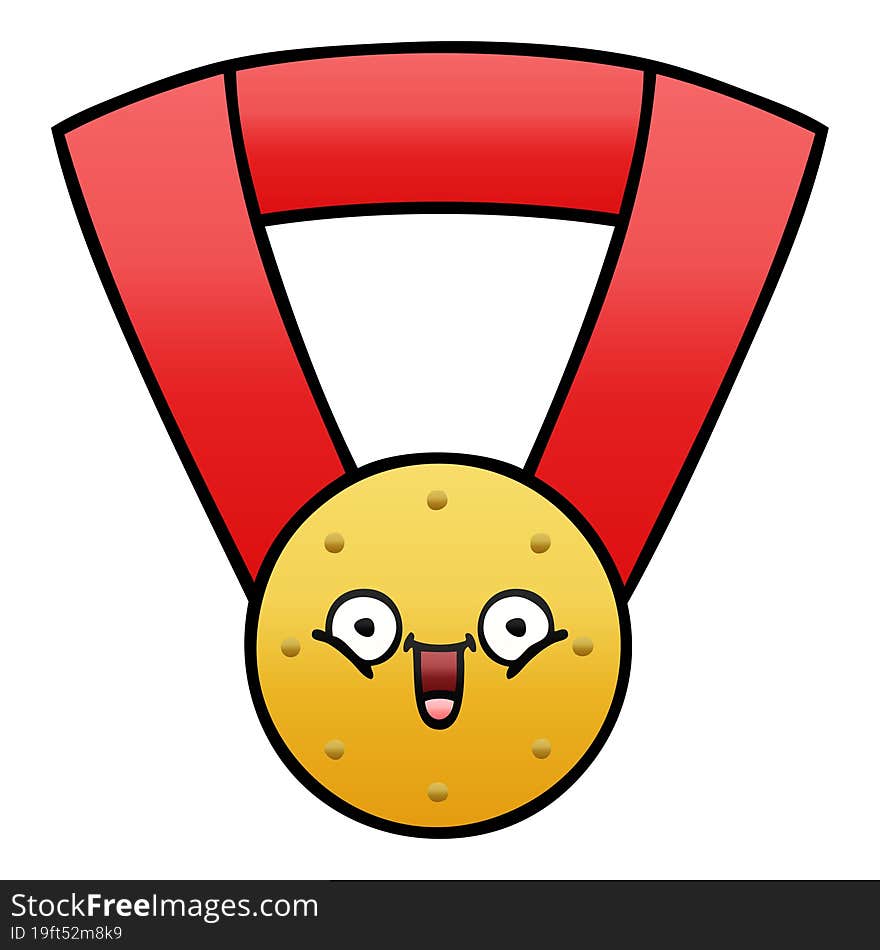 gradient shaded cartoon of a gold medal