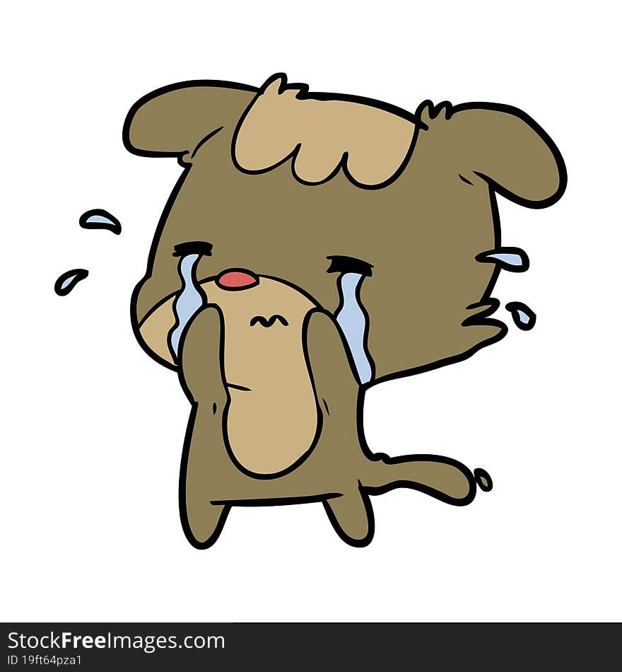 cartoon sad dog crying. cartoon sad dog crying