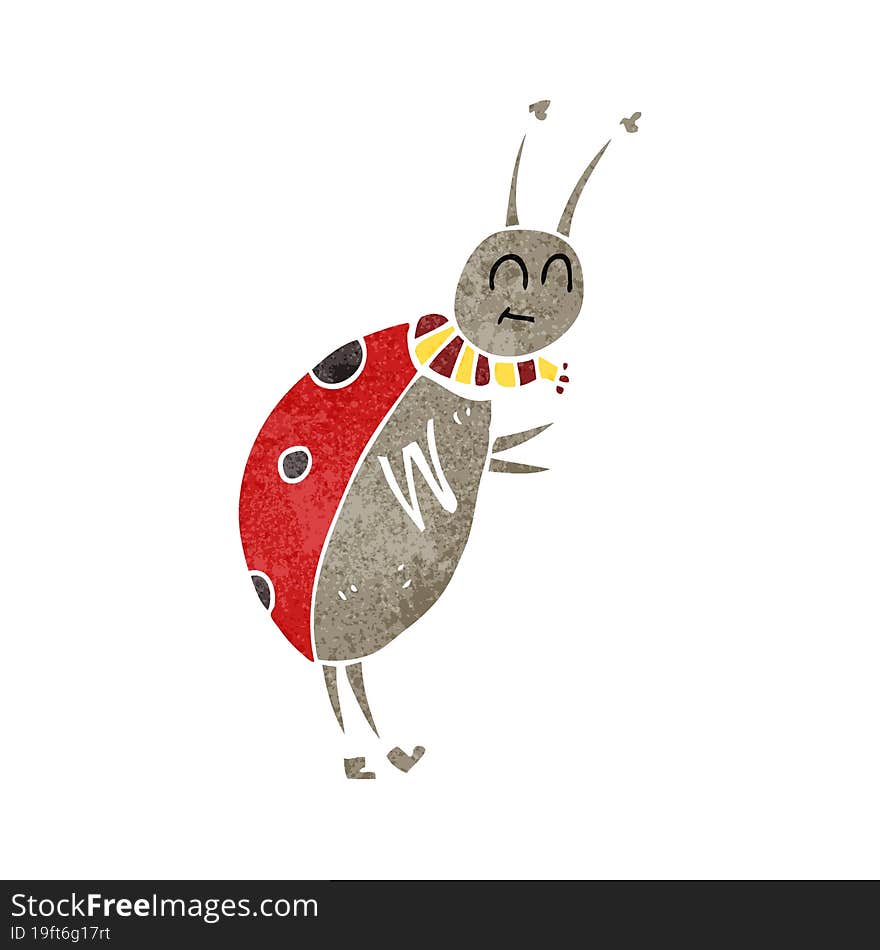 retro cartoon ladybug