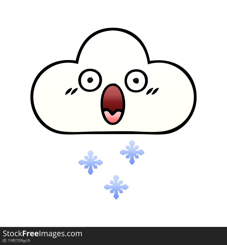 gradient shaded cartoon of a snow cloud